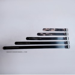 Custom made one row heavy rubber bondage belt model.90
