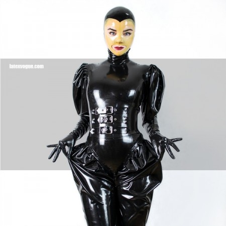 Heavy rubber waist cincher with buckles model.03