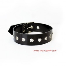 Black heavy rubber choker with holes model.15
