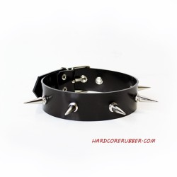 Black heavy rubber choker with spikes model.13