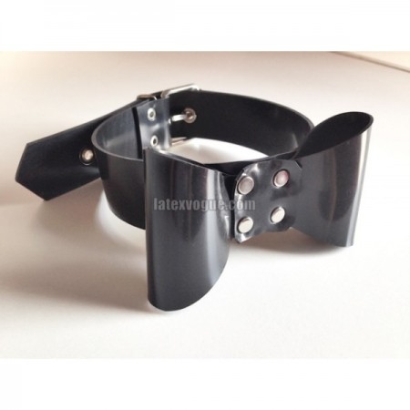 Narrow heavy rubber choker with bow model.10