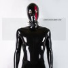 Wide black heavy rubber choker with spikes model.21