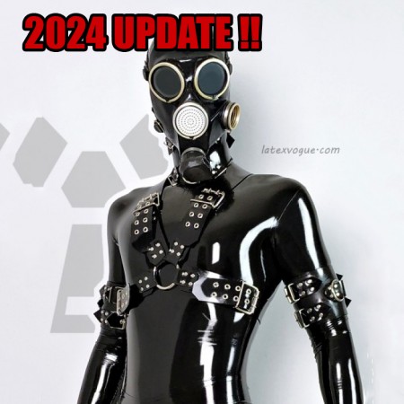 Široký heavy rubber BDSM hrudní postroj ZOAN - model.10